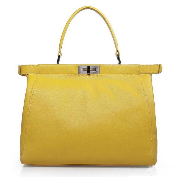 F2292 Fendi Peekaboo Bag in pelle di vitello al limone F2292 in pelle